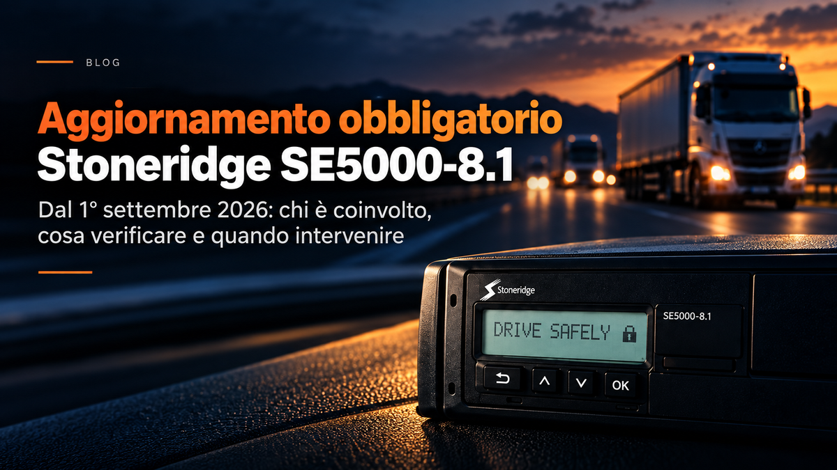 Tachigrafo Stoneridge SE5000-8.1 in flotta? Dal 1° settembre 26 Aggiornamento Obbligatorio